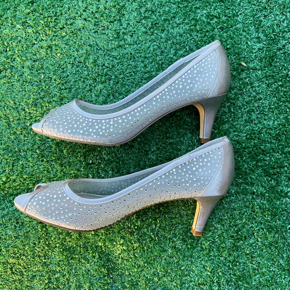 Adrianna Papell Silver Studded Heels